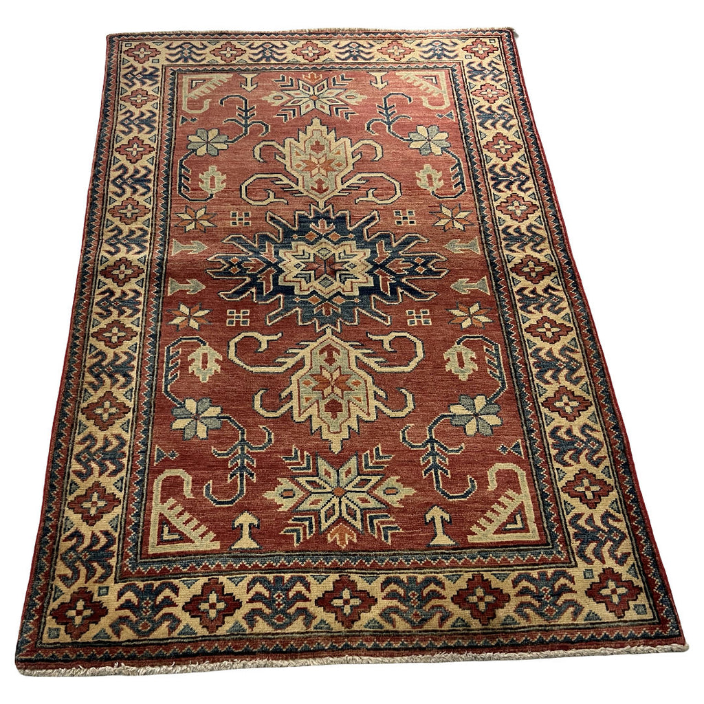 149 x 99 cm Hand-Knotted Afghan Kazak Wool Rug