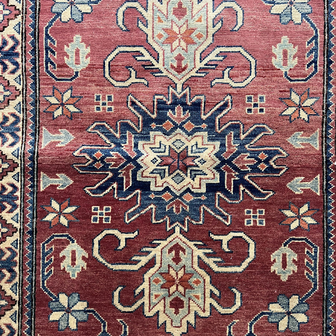149 x 99 cm Hand-Knotted Afghan Kazak Wool Rug