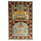 138 x 88 cm Hand-Knotted Afghan Chobi Muslim Prayer Matt – Wool Rug