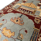 138 x 88 cm Hand-Knotted Afghan Chobi Muslim Prayer Matt – Wool Rug