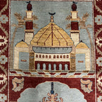138 x 88 cm Hand-Knotted Afghan Chobi Muslim Prayer Matt – Wool Rug