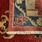 133 x 90 cm Hand-Knotted Afghan Chobi Muslim Prayer Matt – Wool Rug