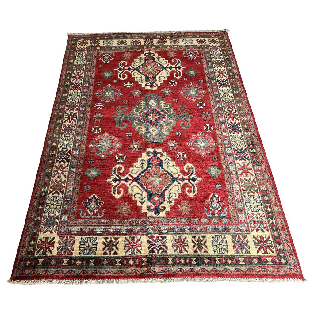 187 x 124 cm Hand-Knotted Afghan Kazak Wool Rug