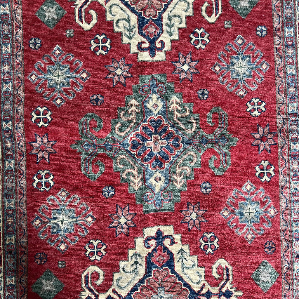 187 x 124 cm Hand-Knotted Afghan Kazak Wool Rug