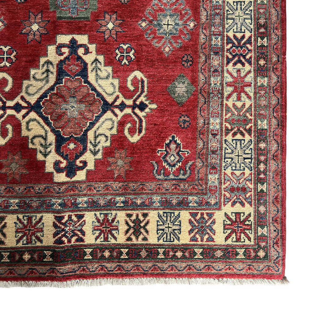 187 x 124 cm Hand-Knotted Afghan Kazak Wool Rug