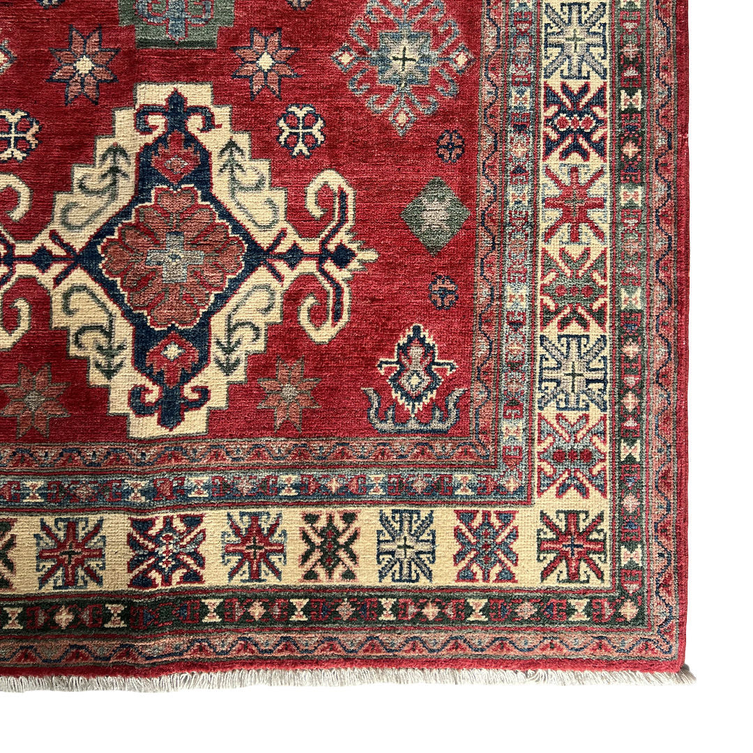 187 x 124 cm Hand-Knotted Afghan Kazak Wool Rug
