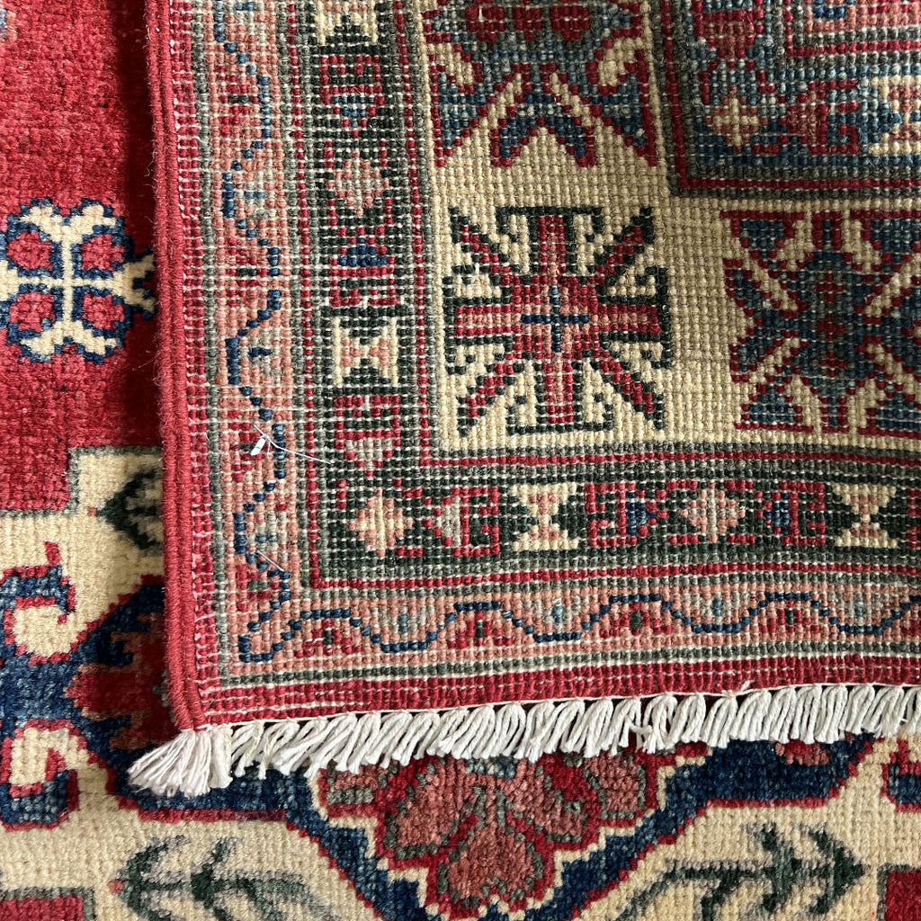 187 x 124 cm Hand-Knotted Afghan Kazak Wool Rug