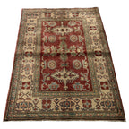 138 x 105 cm Hand-Knotted Afghan Kazak Wool Rug