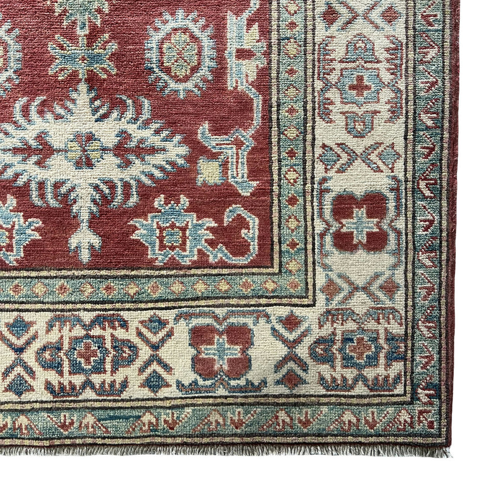 138 x 105 cm Hand-Knotted Afghan Kazak Wool Rug