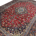 410 x 295 cm Hand-Knotted Persian Kashan Wool Rug