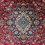 410 x 295 cm Hand-Knotted Persian Kashan Wool Rug