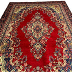 340 x 245 cm Hand-Knotted Persian Kashan Wool Rug