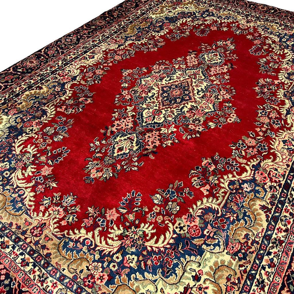 340 x 245 cm Hand-Knotted Persian Kashan Wool Rug