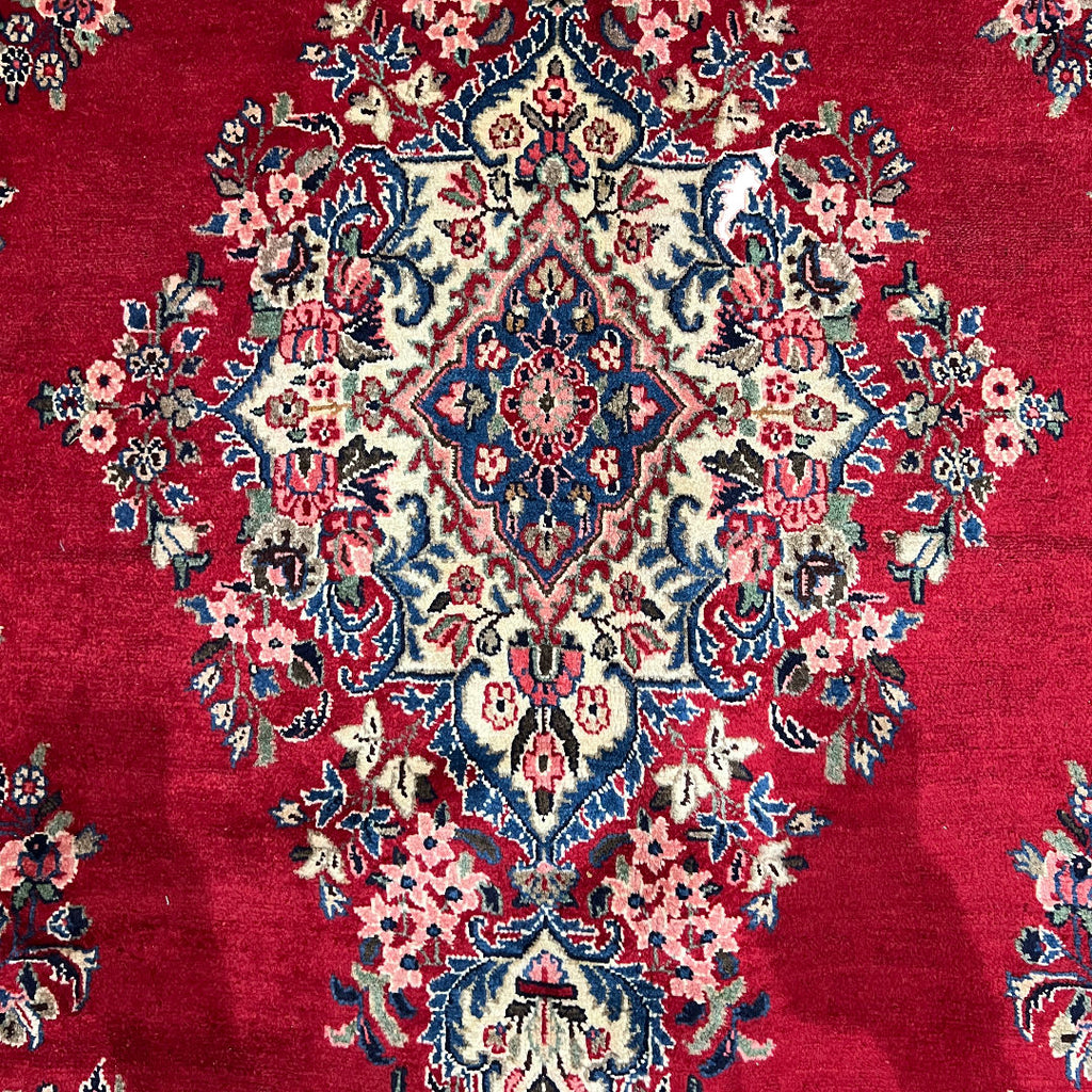 340 x 245 cm Hand-Knotted Persian Kashan Wool Rug