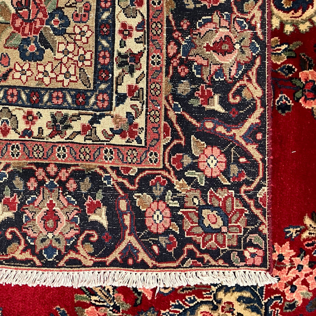 340 x 245 cm Hand-Knotted Persian Kashan Wool Rug