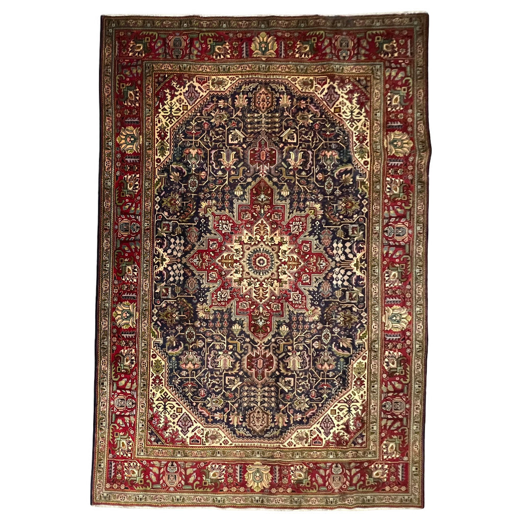 336 x 218 cm Hand-Knotted Persian Kashan Wool Rug