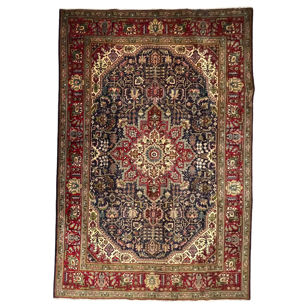 336 x 218 cm Hand-Knotted Persian Kashan Wool Rug