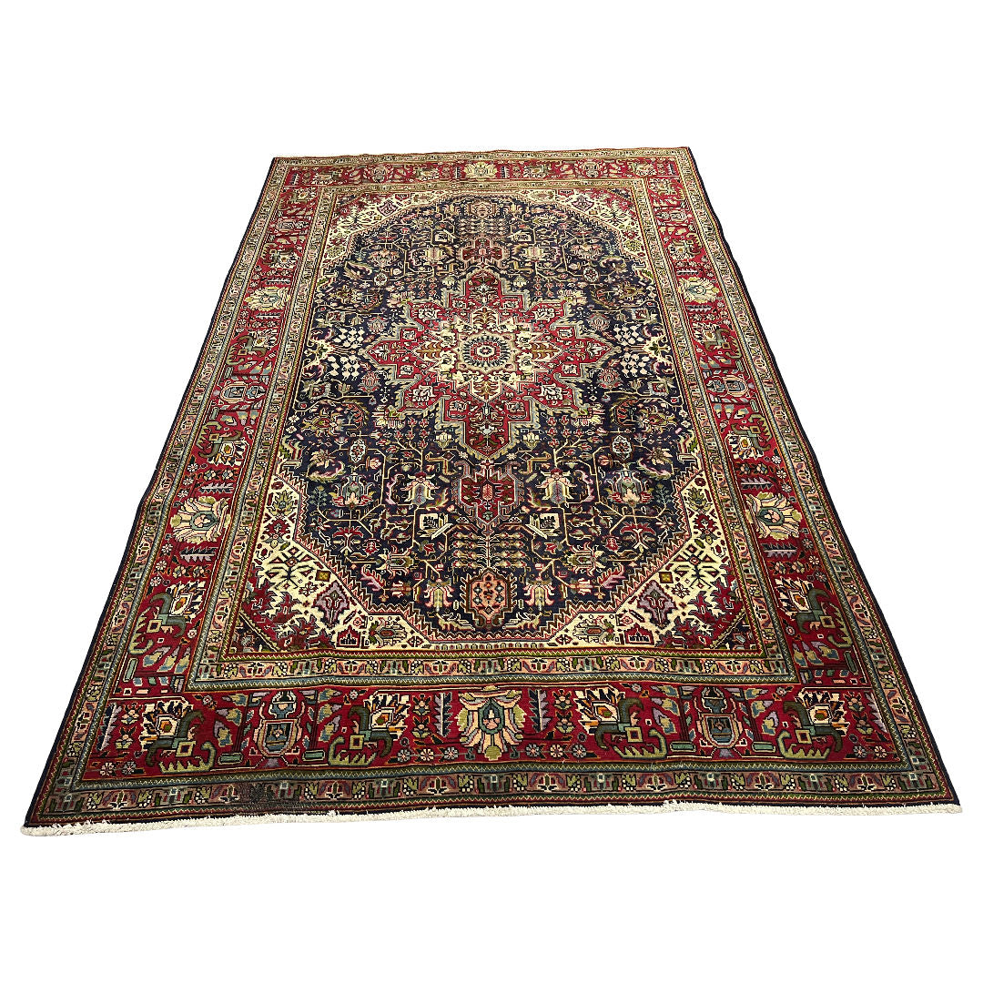 336 x 218 cm Hand-Knotted Persian Kashan Wool Rug
