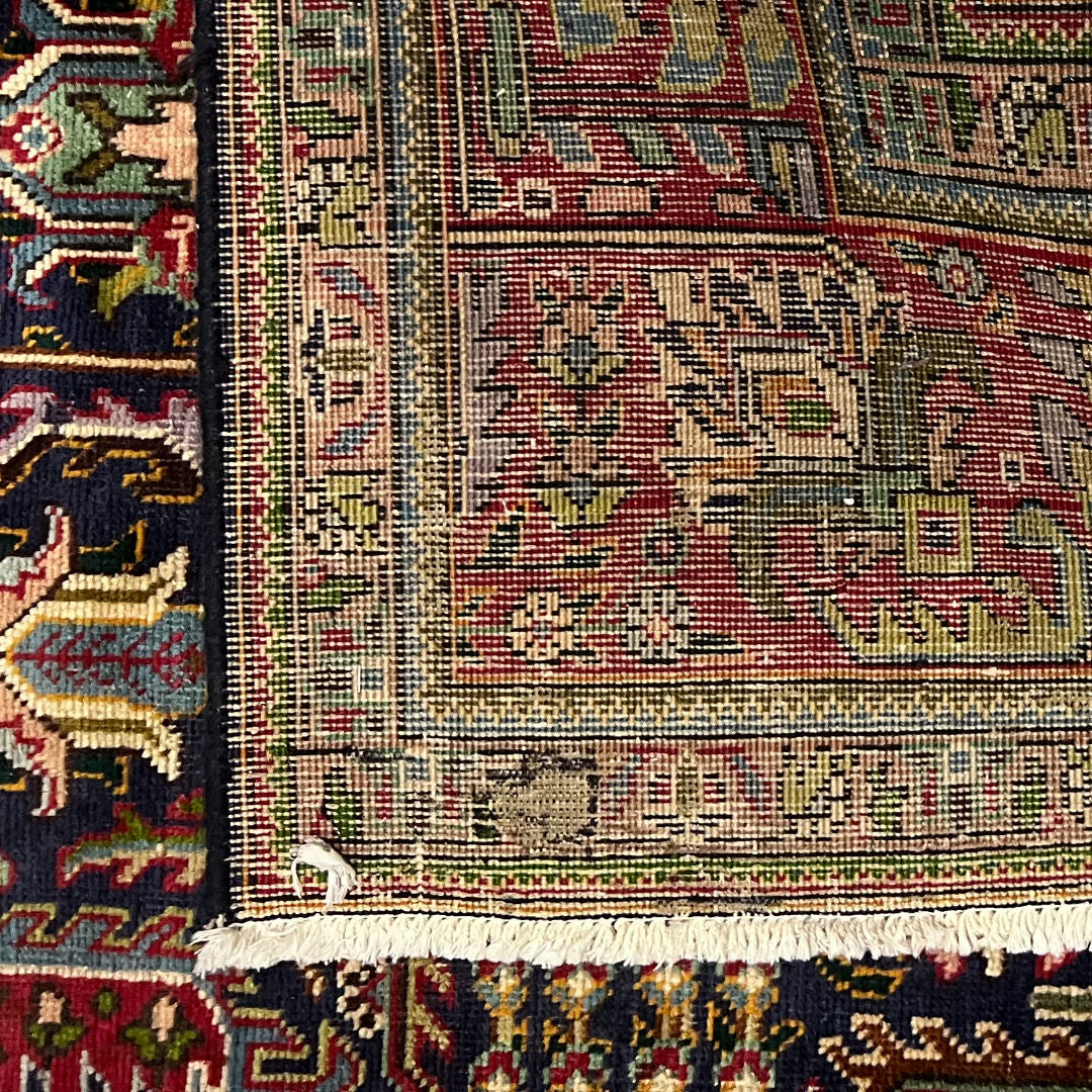 336 x 218 cm Hand-Knotted Persian Kashan Wool Rug