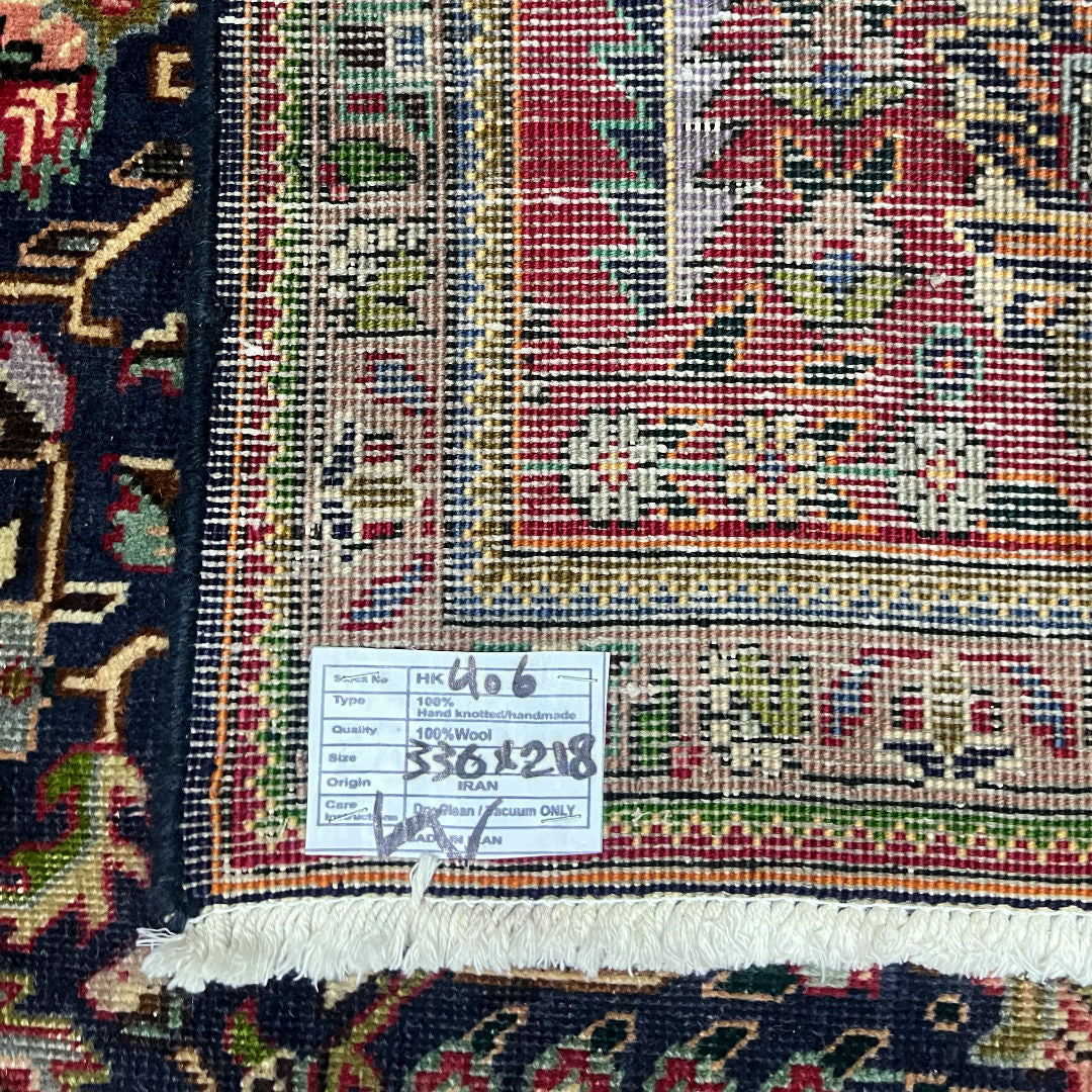 336 x 218 cm Hand-Knotted Persian Kashan Wool Rug