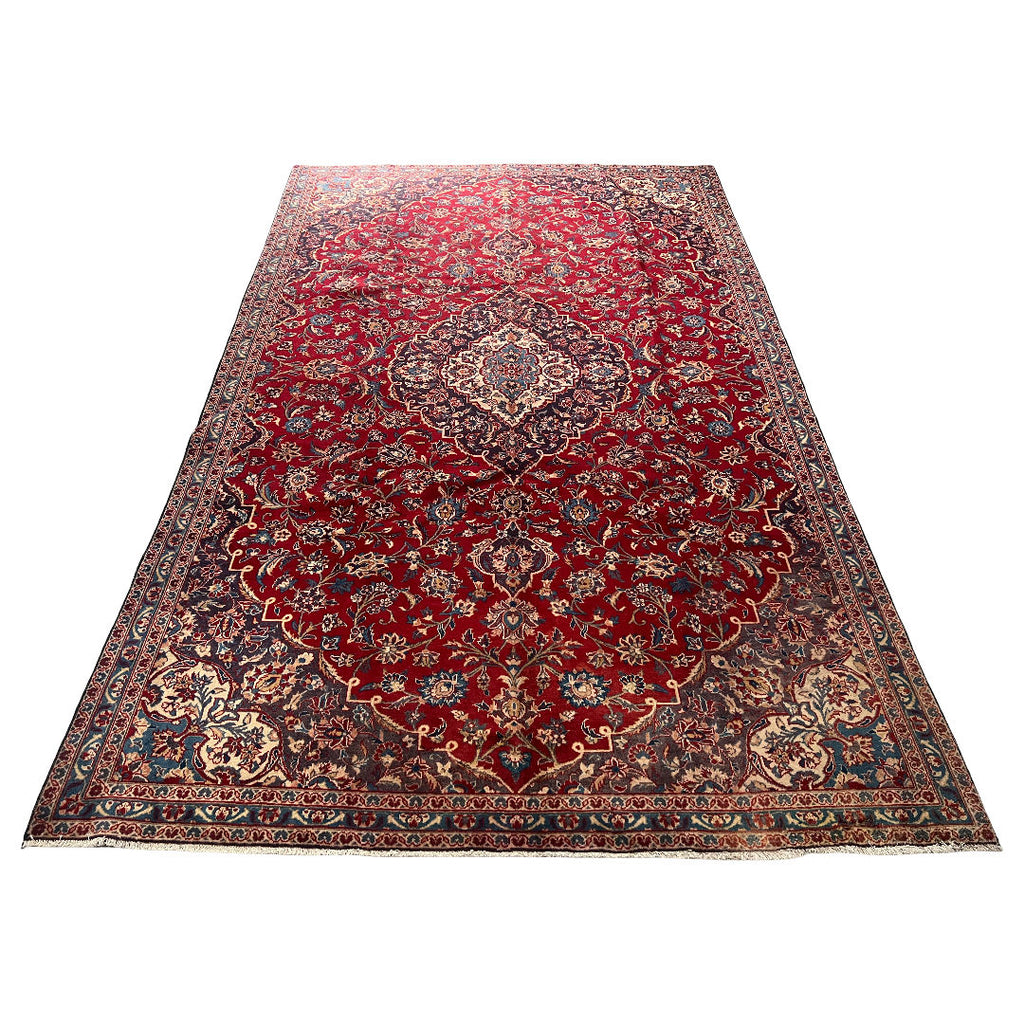 340 x 205 cm Hand-Knotted Persian Kashan Rug