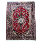 344 x 250 cm Hand-Knotted Persian Kashan Wool Rug