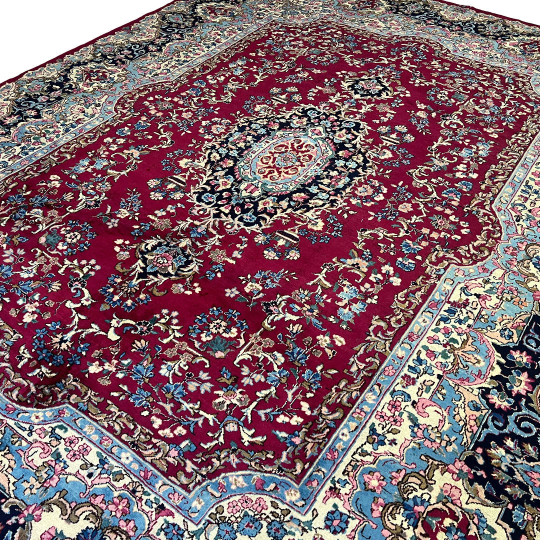 377 x 297 cm Hand-Knotted Persian Mashad Rug