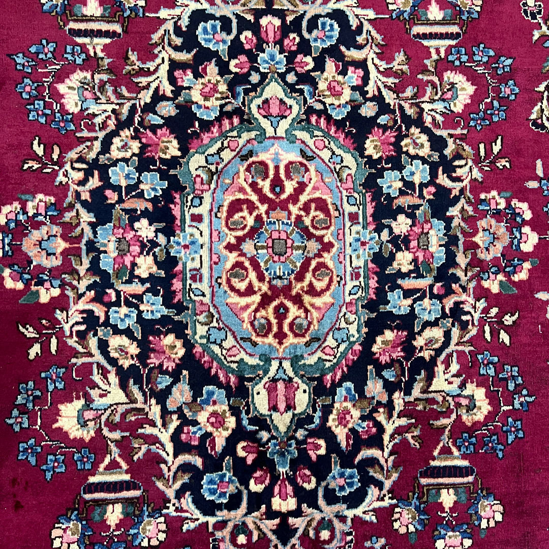 377 x 297 cm Hand-Knotted Persian Mashad Rug