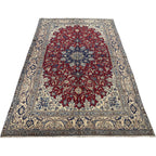 266 x 170 cm Persian Vintage Nain Red Medallion Rug