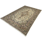 305 x 195 cm Hand-Knotted Persian Floral Kashan Cream Rug