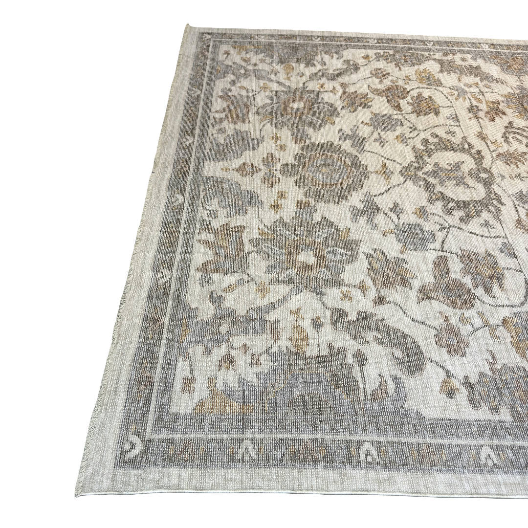 365 x 274 cm Cream & Taupe Persian-Style Machine Made Floral Rug