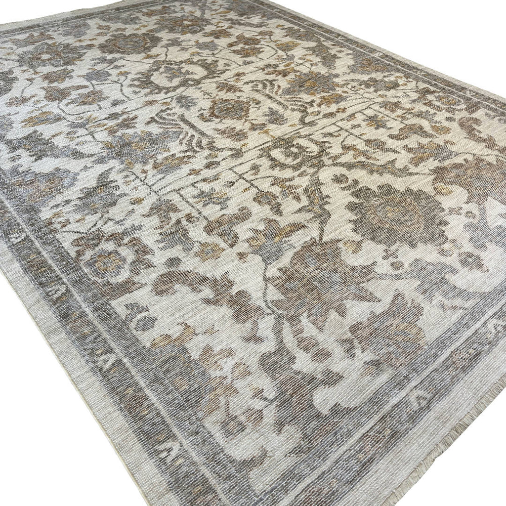 365 x 274 cm Cream & Taupe Persian-Style Machine Made Floral Rug