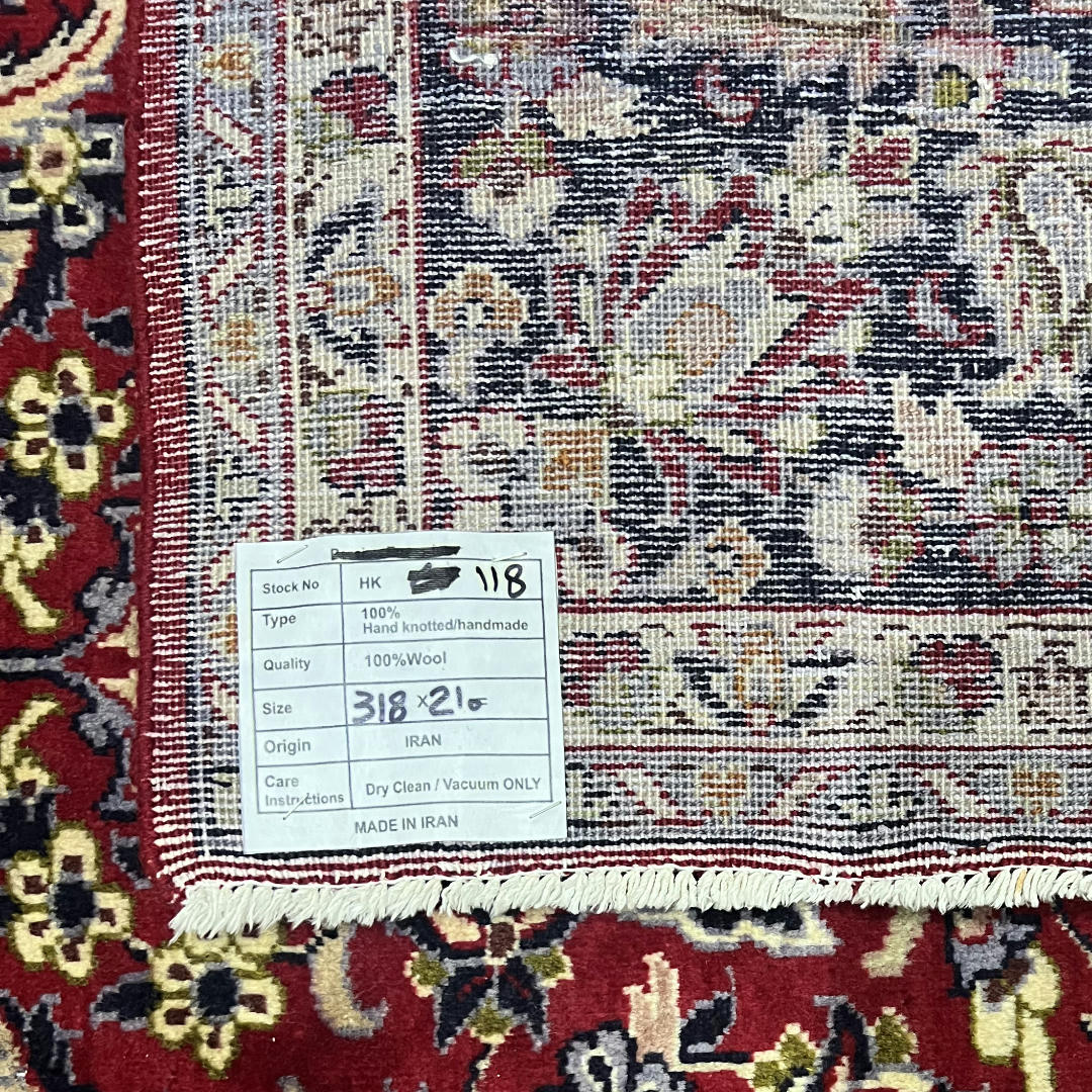 318 x 210 cm Hand-Knotted Persian Kashan Rug