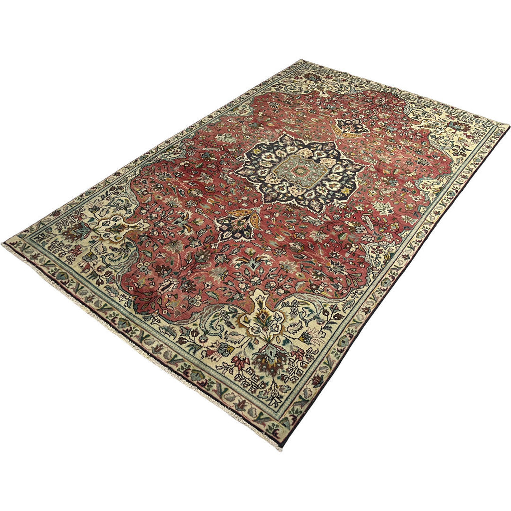 285 x 175 cm Hand-Knotted Persian Geometric Tabriz Rug