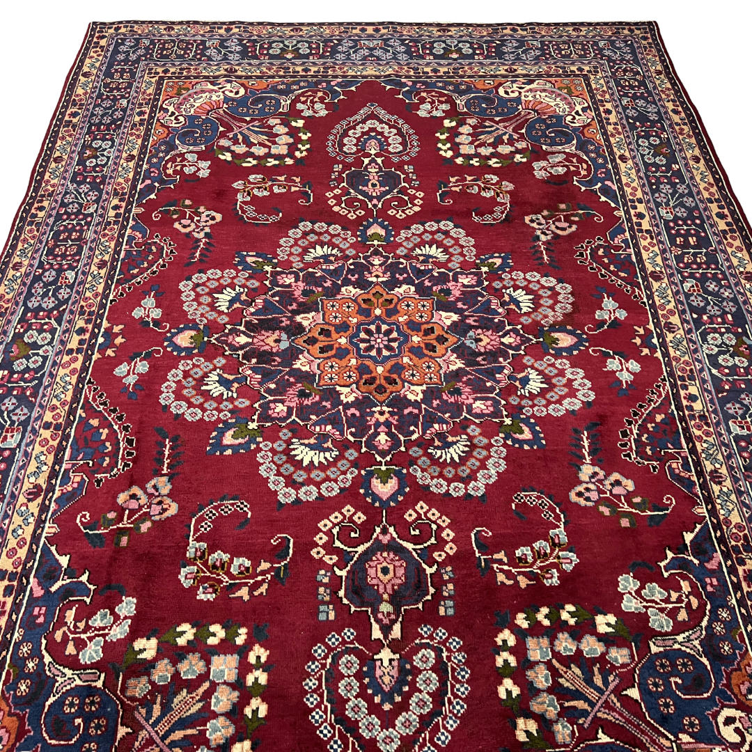 295 x 200 cm Hand-Knotted Persian Kashan Medallion Rug