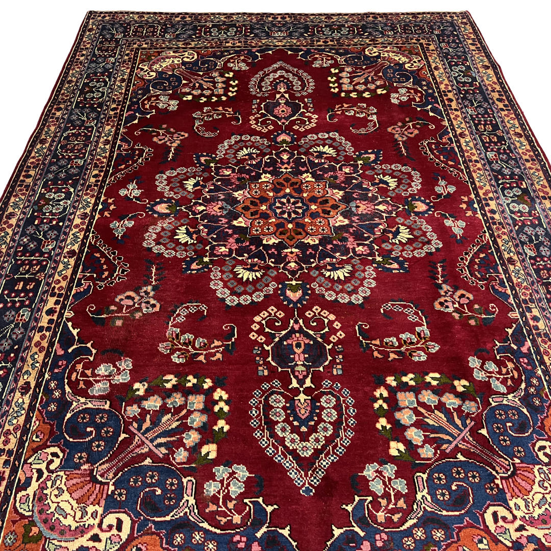 295 x 200 cm Hand-Knotted Persian Kashan Medallion Rug