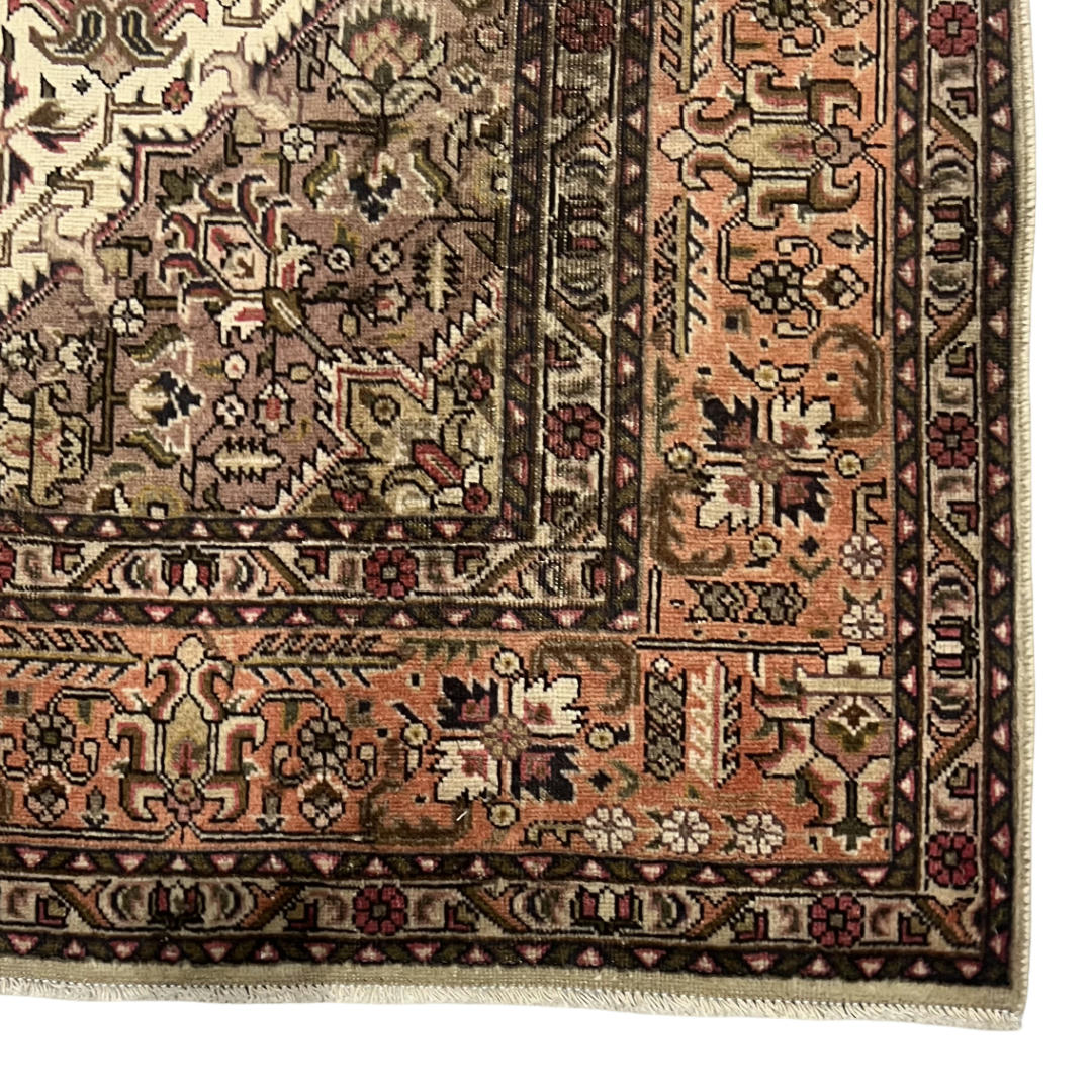 290 x 195 cm Hand-Knotted Persian Vintage Tabriz Geometric Rug