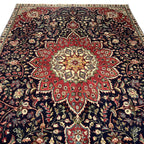 310 x 215 cm Hand-Knotted Persian Kashan Floral Medallion Rug