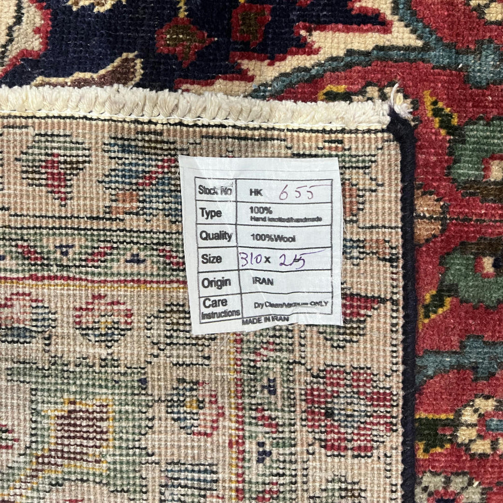 310 x 215 cm Hand-Knotted Persian Kashan Floral Medallion Rug