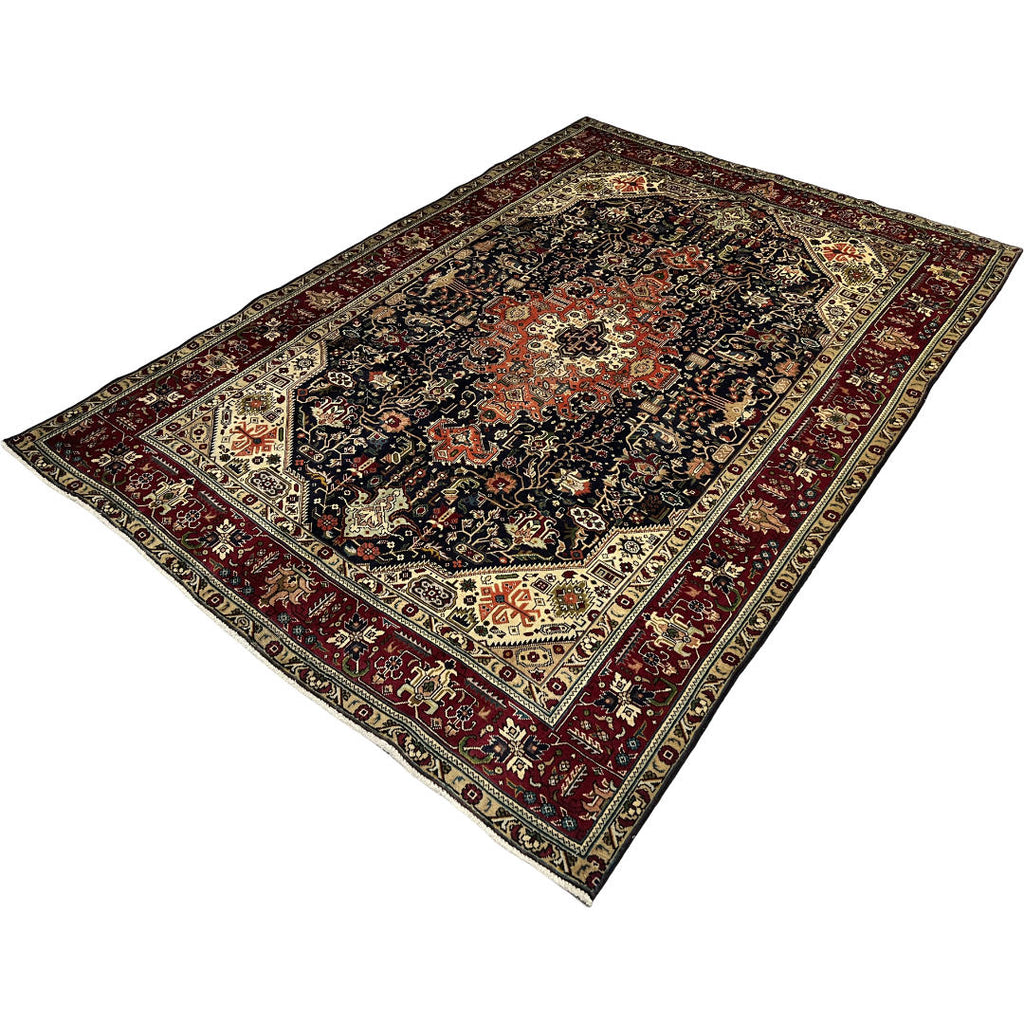 290 x 200 cm Hand-Knotted Persian Tabriz Geometric Medallion Rug
