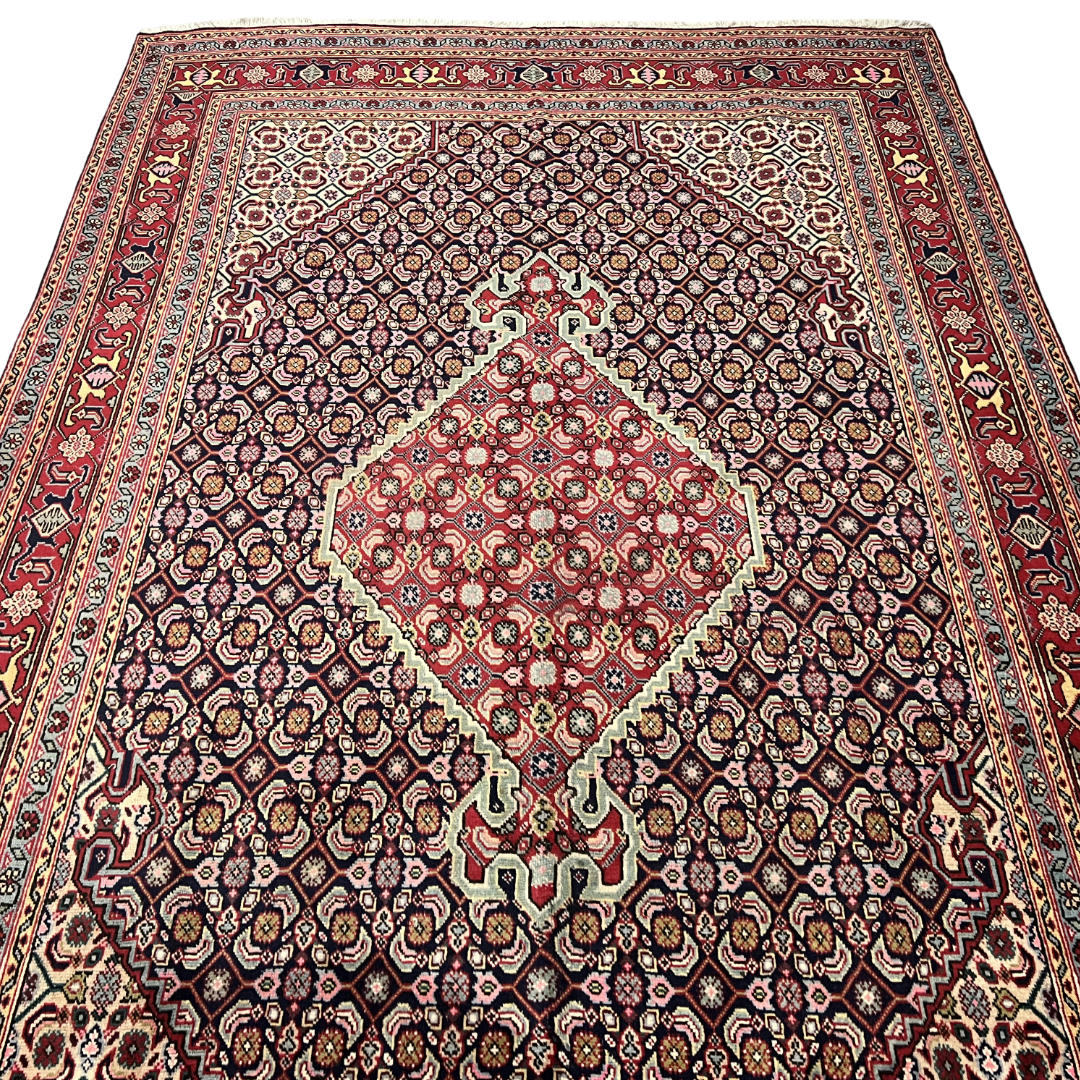 300 x 200 cm Hand-Knotted Persian Kashan Medallion Wool Rug