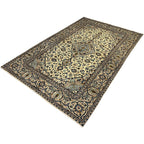 295 x 193 cm Hand-Knotted Persian Nain Ivory Wool Rug