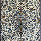 295 x 193 cm Hand-Knotted Persian Nain Ivory Wool Rug