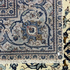295 x 193 cm Hand-Knotted Persian Nain Ivory Wool Rug