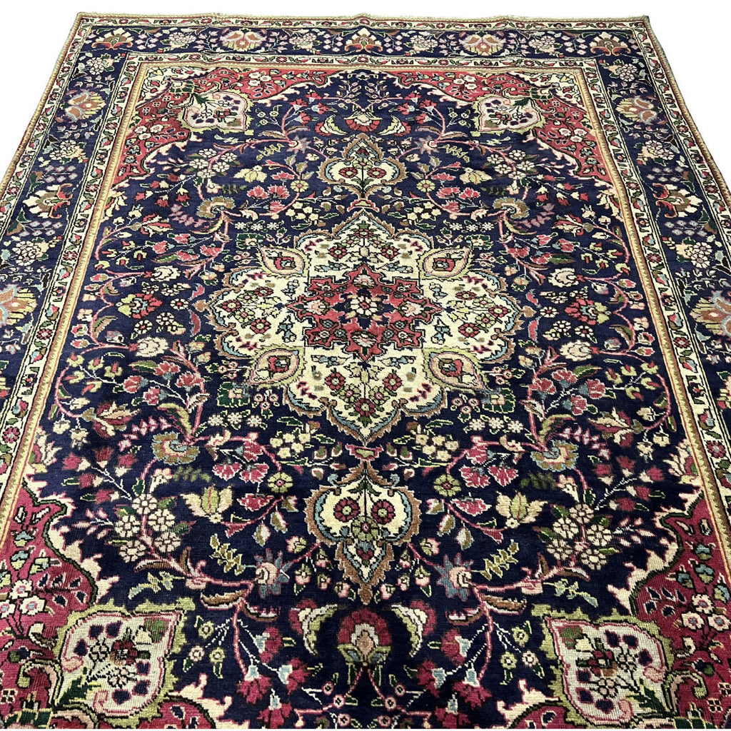 280 x 200 cm Hand-Knotted Persian Floral Kashan Wool Rug