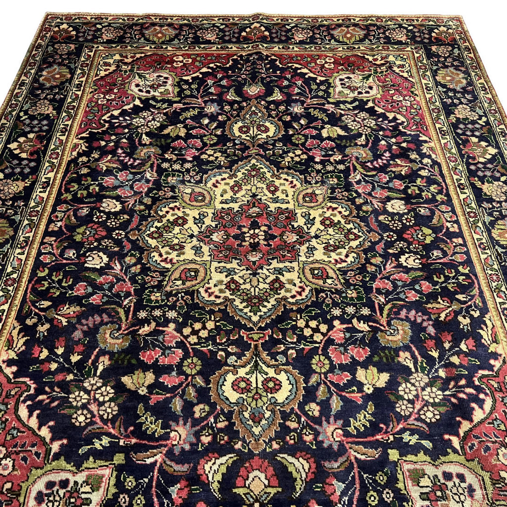 280 x 200 cm Hand-Knotted Persian Floral Kashan Wool Rug