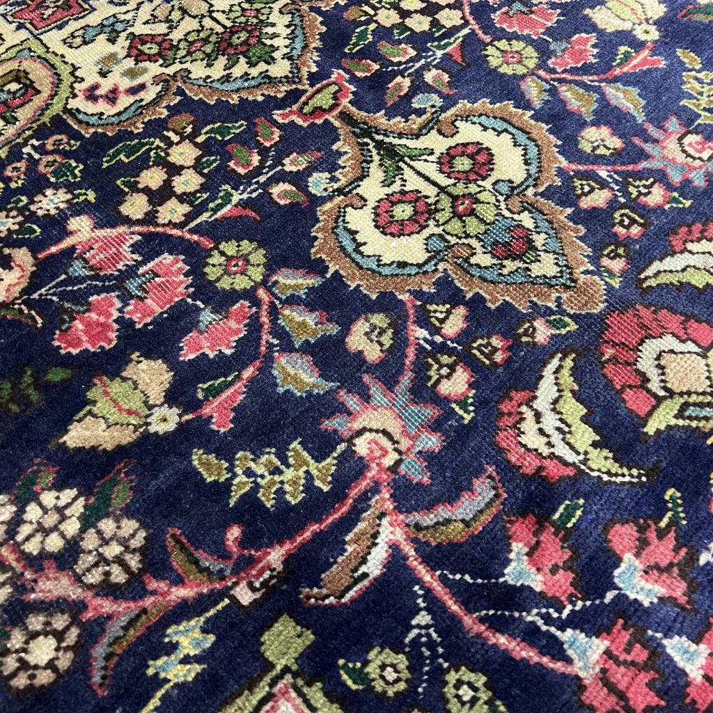 280 x 200 cm Hand-Knotted Persian Floral Kashan Wool Rug