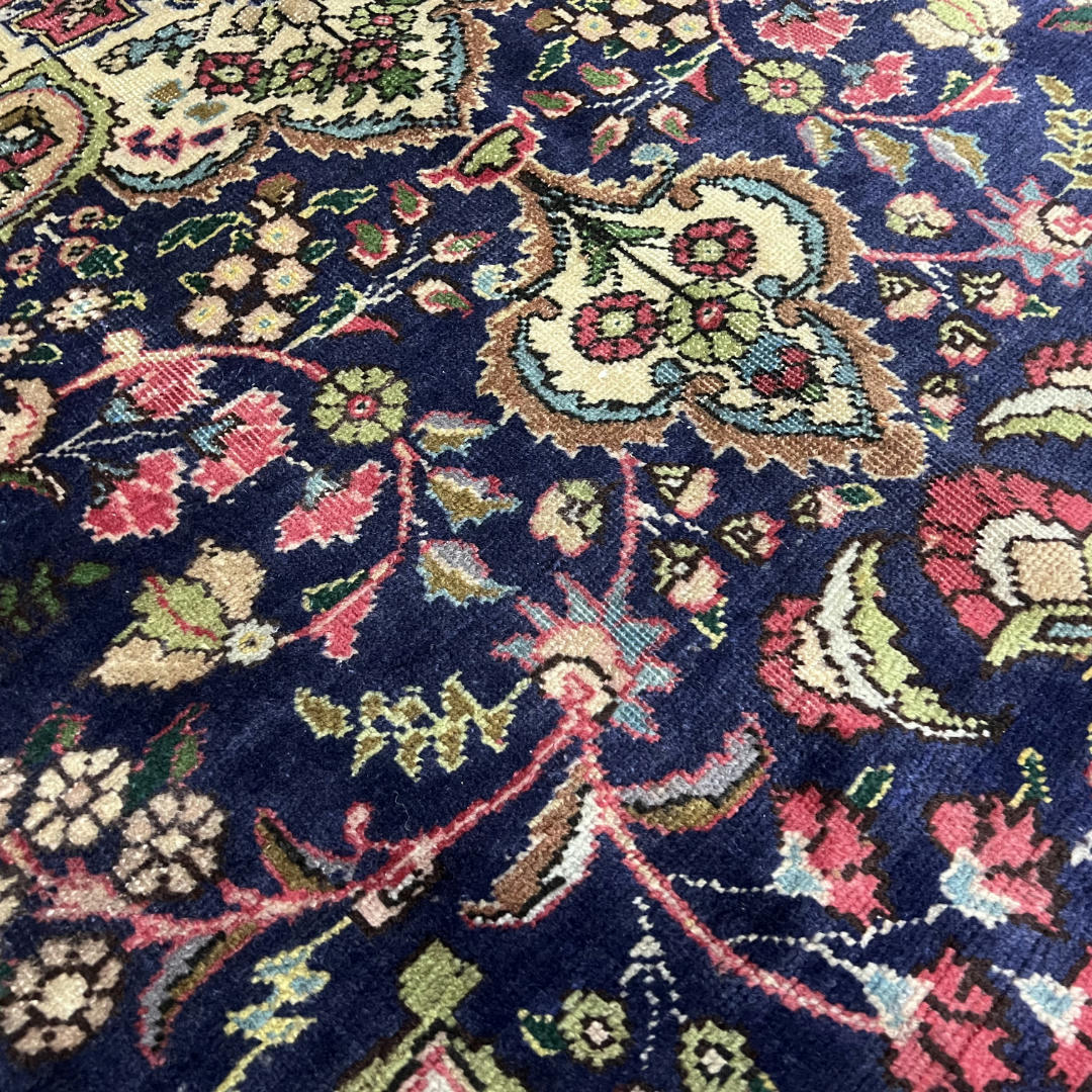 280 x 200 cm Hand-Knotted Persian Floral Kashan Wool Rug