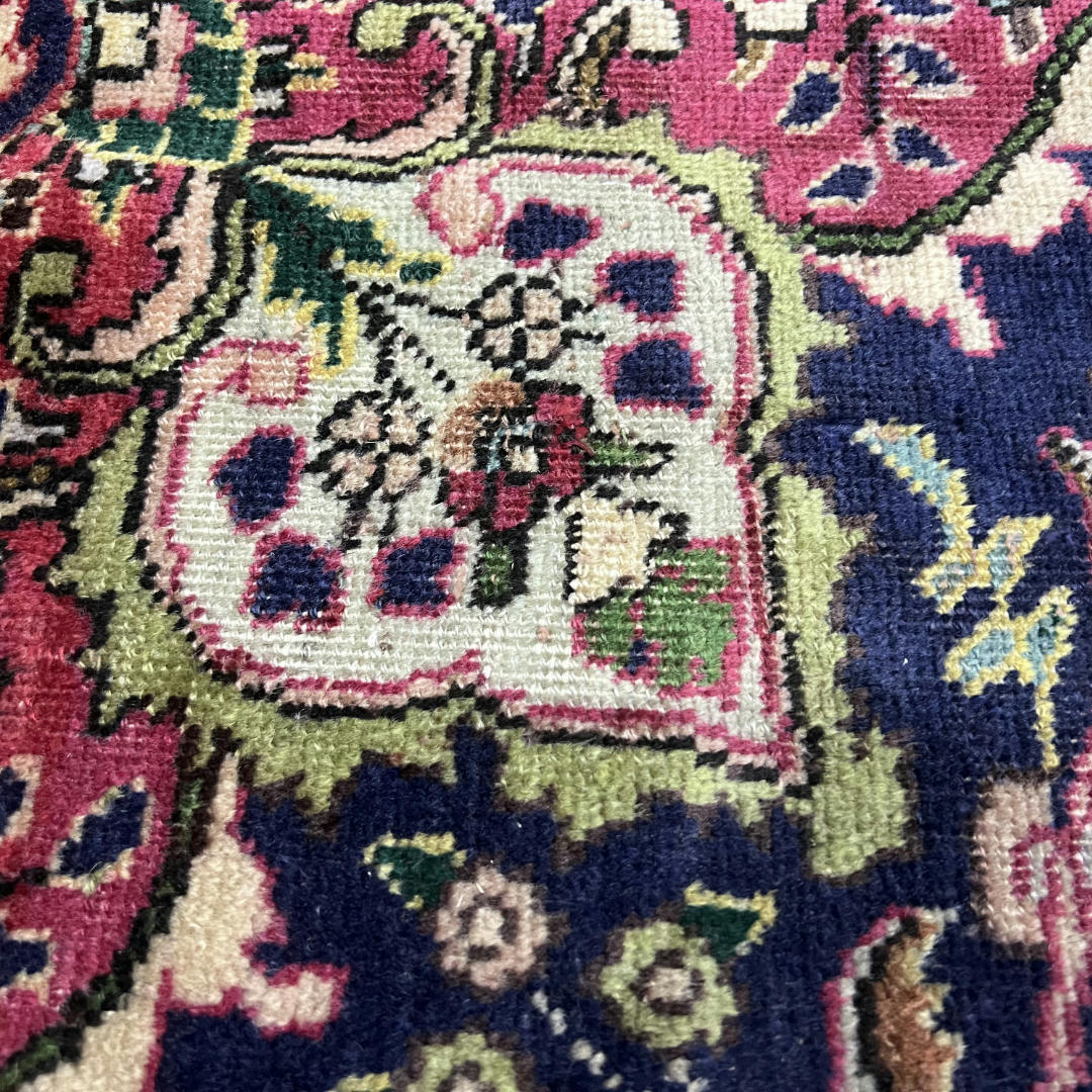 280 x 200 cm Hand-Knotted Persian Floral Kashan Wool Rug