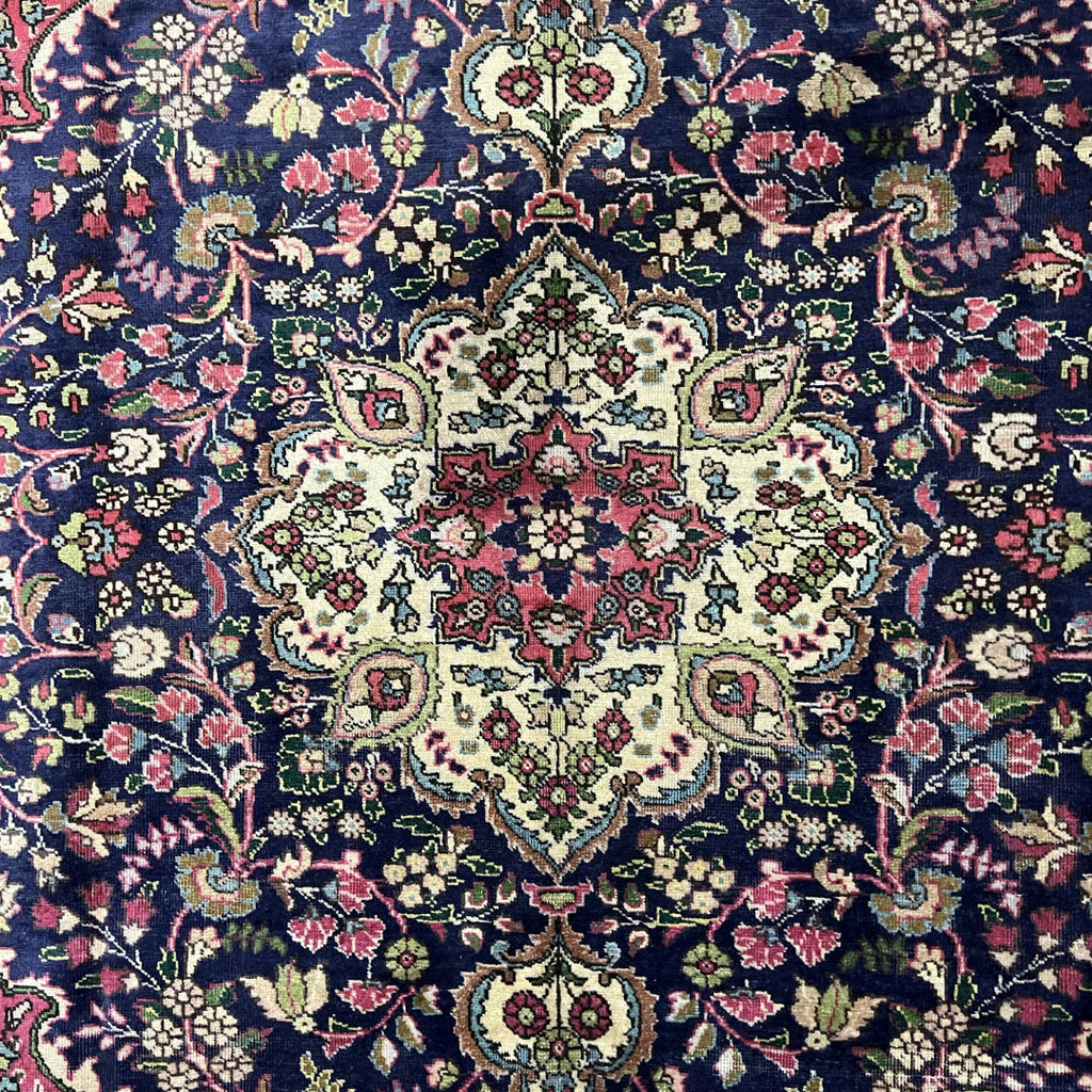280 x 200 cm Hand-Knotted Persian Floral Kashan Wool Rug